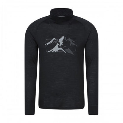 Front - Mountain Warehouse Unisex Adult Quest Merino Wool Long-Sleeved Thermal Top
