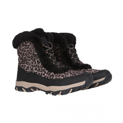 Front - Mountain Warehouse Womens/Ladies Ohio Leopard Print Thermal Snow Boots