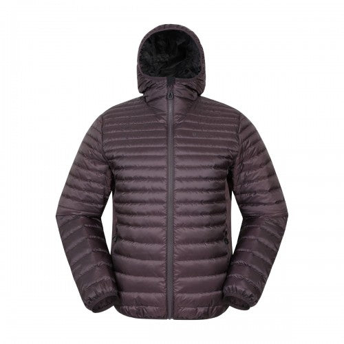 Front - Mountain Warehouse Mens Hybrid Extreme Featherweight Down Filled Hooded Jacket