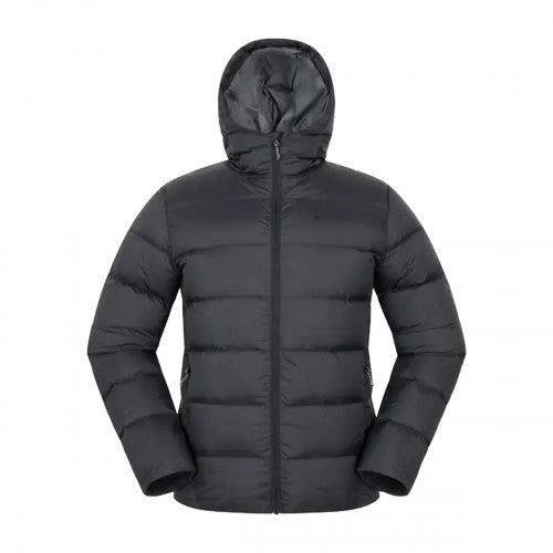 Front - Mountain Warehouse Mens Stratus Down Packable Hooded Jacket