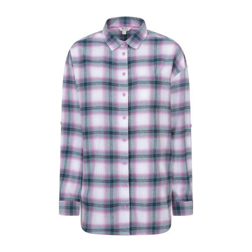 Front - Mountain Warehouse Womens/Ladies Elm Flannel Relaxed Fit Long-Sleeved Shirt