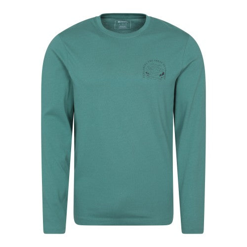 Front - Mountain Warehouse Mens Bike Long-Sleeved T-Shirt