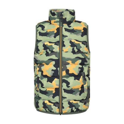 Front - Mountain Warehouse Childrens/Kids Rocko Camo Padded Gilet
