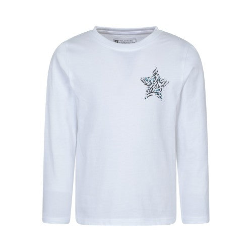 Front - Mountain Warehouse Childrens/Kids Leopard Star Long-Sleeved T-Shirt