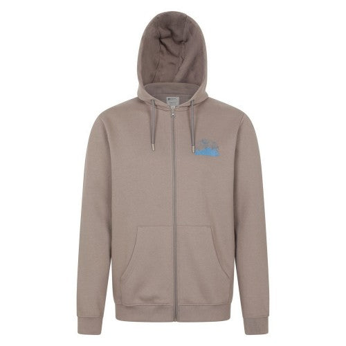 Front - Mountain Warehouse Mens Graphic Textured Full Zip Hoodie