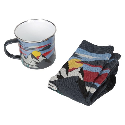 Front - Mountain Warehouse Unisex Adult Rising Sun Mug and Sock Set