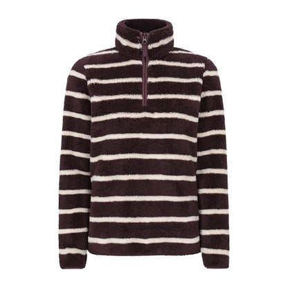 Front - Mountain Warehouse Womens/Ladies Teddy Striped Quarter Zip Fleece Top