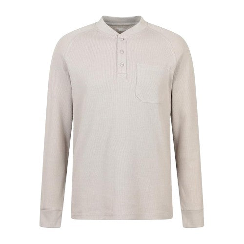 Front - Mountain Warehouse Mens Selby Waffle Henley Long-Sleeved T-Shirt