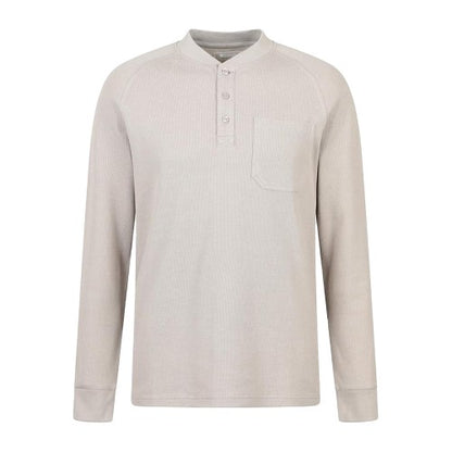 Front - Mountain Warehouse Mens Selby Waffle Henley Long-Sleeved T-Shirt