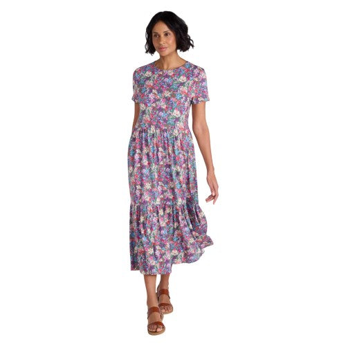Front - Mountain Warehouse Womens/Ladies Sardinia Floral UV Tiered Dress