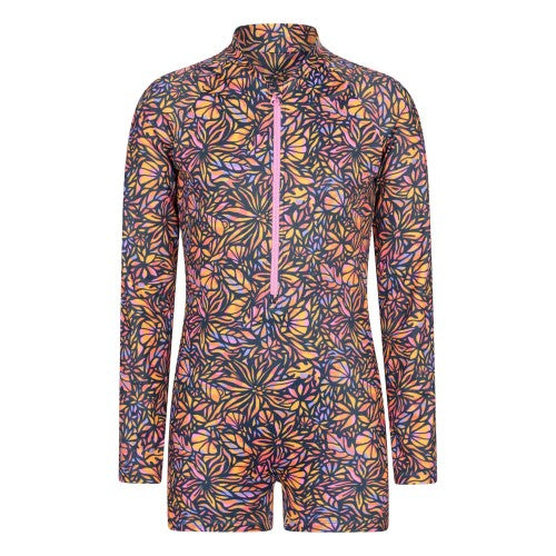 Front - Mountain Warehouse Childrens/Kids Mira Flowers Long-Sleeved Rash Guard