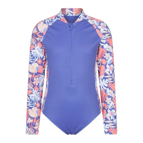 Front - Mountain Warehouse Childrens/Kids Mira Floral Rash Guard
