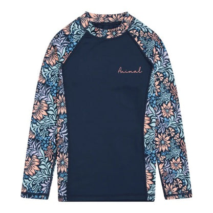 Front - Animal Girls Lillie Floral Rash Guard