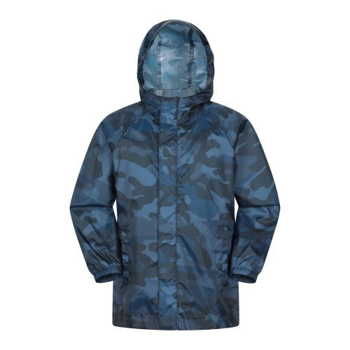 Front - Mountain Warehouse Childrens/Kids Pakka Camo Waterproof Jacket