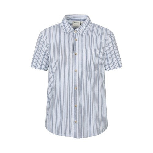 Front - Mountain Warehouse Mens Derby Stripe Cotton Short-Sleeved Shirt