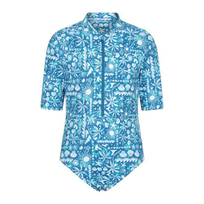 Front - Mountain Warehouse Girls Mira Sealife Rash Guard Swimsuit