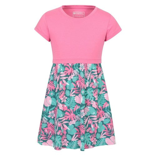 Front - Mountain Warehouse Girls Petal Leaves Midi Dress
