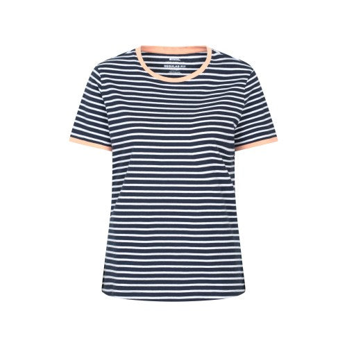 Front - Mountain Warehouse Womens/Ladies Contrast Striped Ribbed T-Shirt