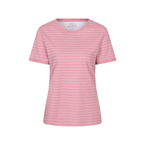 Front - Mountain Warehouse Womens/Ladies Contrast Striped Ribbed T-Shirt