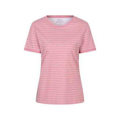 Front - Mountain Warehouse Womens/Ladies Contrast Striped Ribbed T-Shirt