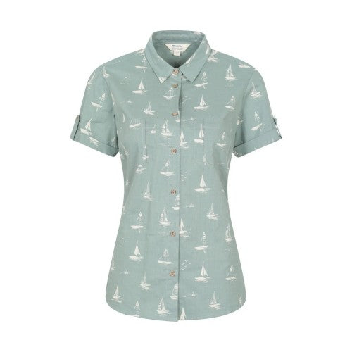 Front - Mountain Warehouse Womens/Ladies Coconut Sailboat Short-Sleeved Shirt