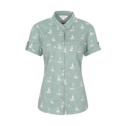 Front - Mountain Warehouse Womens/Ladies Coconut Sailboat Short-Sleeved Shirt