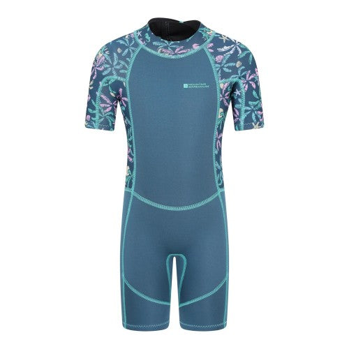 Front - Mountain Warehouse Childrens/Kids Shorty Printed Wetsuit