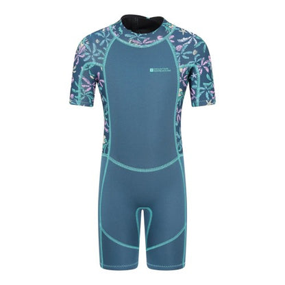 Front - Mountain Warehouse Childrens/Kids Shorty Printed Wetsuit