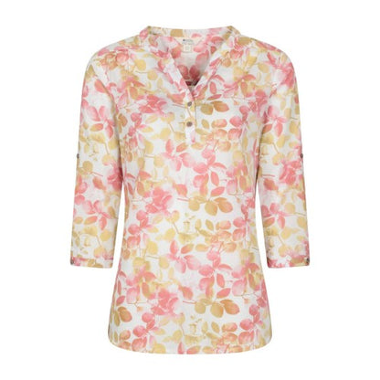 Front - Mountain Warehouse Womens/Ladies Petra Leaf Print 3/4 Sleeve Blouse