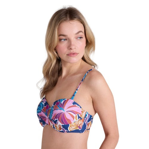 Front - Animal Womens/Ladies Docks Flowers Bandeau Bikini Top