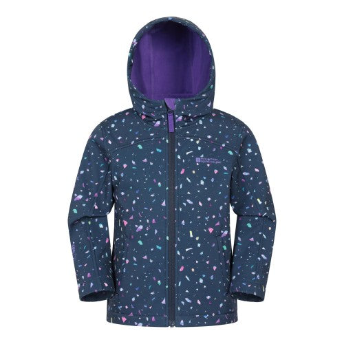 Front - Mountain Warehouse Childrens/Kids Exodus Flecked Soft Shell Jacket