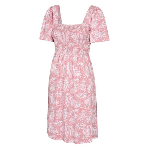 Front - Mountain Warehouse Womens/Ladies Hydra Palm Leaf Shirred Dress