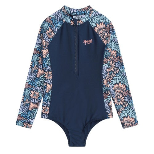 Front - Animal Kids Long Sleeve One Piece Swimsuit