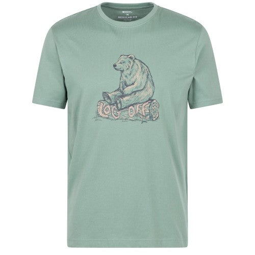 Front - Mountain Warehouse Mens Log Off Graphic Short Sleeve T-Shirt