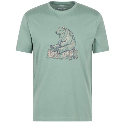 Front - Mountain Warehouse Mens Log Off Graphic Short Sleeve T-Shirt