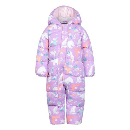 Front - Mountain Warehouse Toddler Frosty Woodland Animals Padded Snowsuit