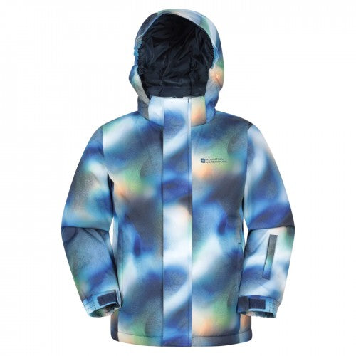 Front - Mountain Warehouse Childrens Mogal Printed Fleece Lined Ski Jacket