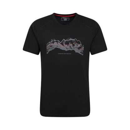 Front - Mountain Warehouse Mens Tech Mountains Organic T-Shirt