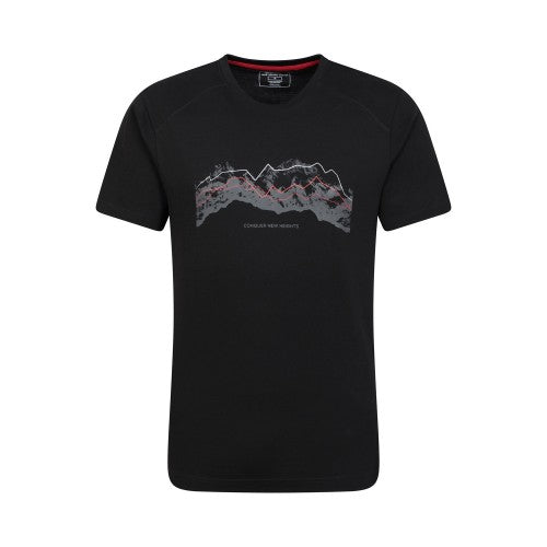 Front - Mountain Warehouse Mens Tech Mountains Organic T-Shirt