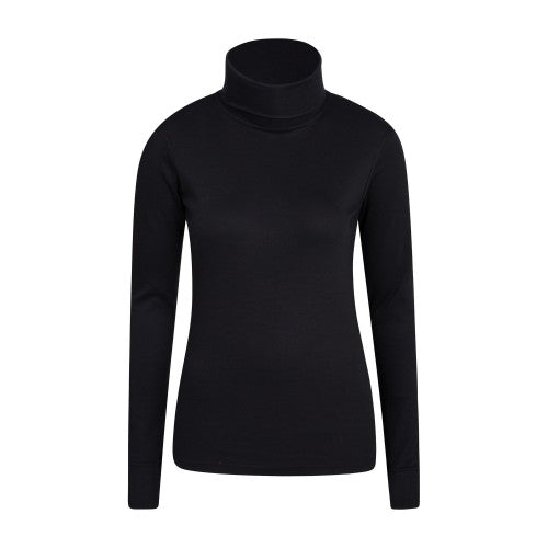 Front - Mountain Warehouse Womens/Ladies Meribel Cotton Roll Neck Long-Sleeved Top
