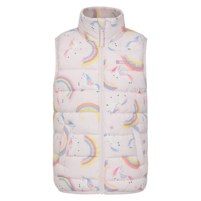 Front - Mountain Warehouse Childrens/Kids Rocko Unicorn Padded Gilet