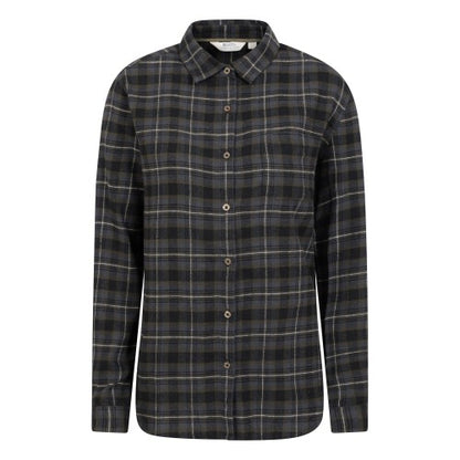 Front - Mountain Warehouse Womens/Ladies Balsam Brushed Flannel Longline Shirt