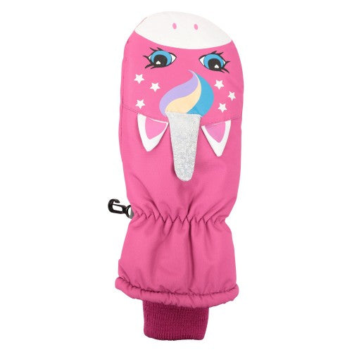 Front - Mountain Warehouse Childrens/Kids Unicorn Ski Mittens