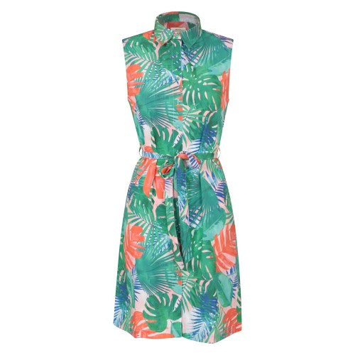 Front - Mountain Warehouse Womens/Ladies Vienna Leaf Print Shirt Dress
