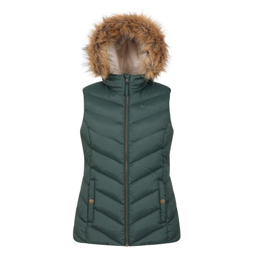 Front - Mountain Warehouse Womens/Ladies Dakota Quilted Faux Fur Gilet