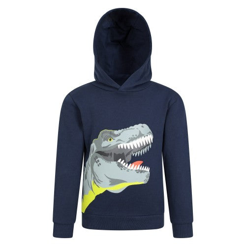 Front - Mountain Warehouse Childrens/Kids Puff Dinosaur Organic Hoodie