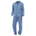 Front - Mens Plain Long Sleeve Shirt & Trouser Bottoms Nightwear Pyjama Set