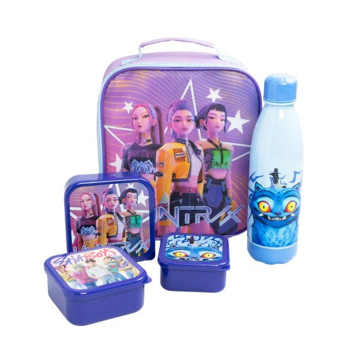 Front - K-Pop Demon Hunters Girls Characters Lunch Bag and Bottle Set