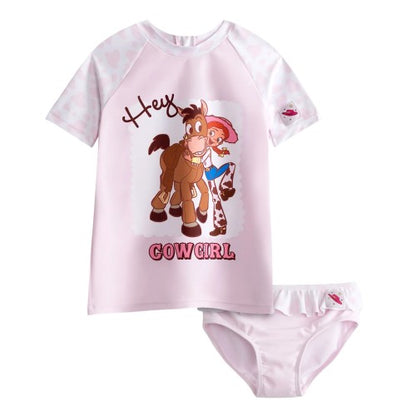 Front - Toy Story Girls Jessie & Bullseye Two-Piece Swimsuit