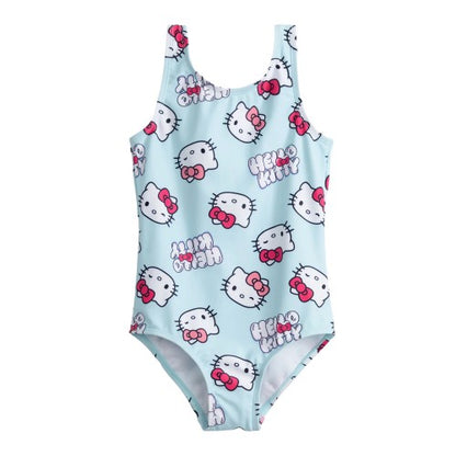 Front - Hello Kitty Girls Character One Piece Swimsuit